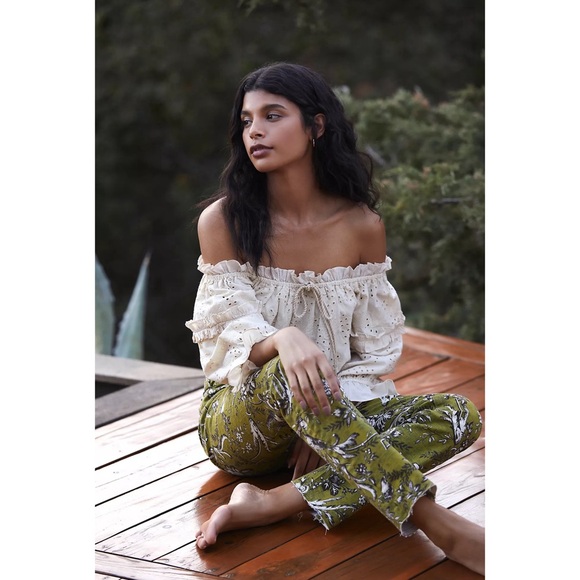 Anthropologie Jane Eyelet Lace Off-The-Shoulder Blouse Ivory NWT Size 16W - Picture 6 of 16